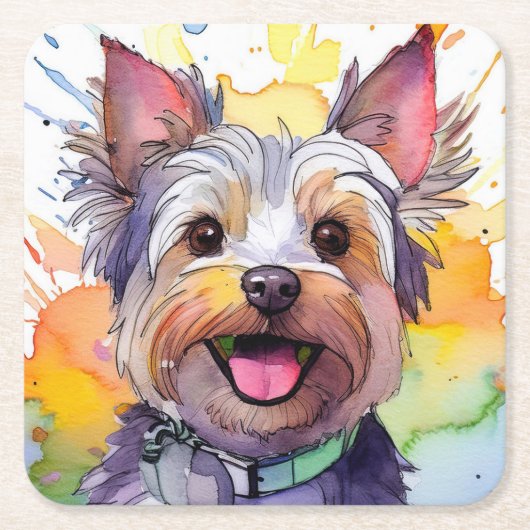 Yorkshire Terrier Dog Paper Onderzetter (Voorkant)