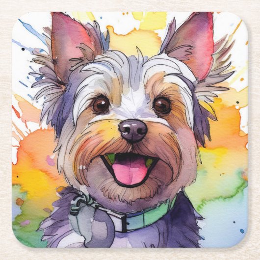 Yorkshire Terrier Dog Paper Onderzetter (Voorkant)