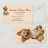 Yorkshire Terrier Dog Pet Animal Logo Animal Anima Visitekaartje (Voorkant / Achterkant)