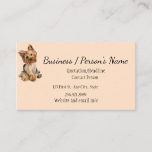 Yorkshire Terrier Dog Pet Animal Logo Animal Anima Visitekaartje