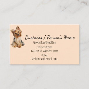 Yorkshire Terrier Dog Pet Animal Logo Animal Busin Visitekaartje