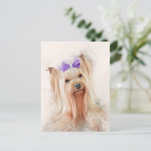 Yorkshire Terrier Dog Portrait Briefkaart (Staand voorkant)