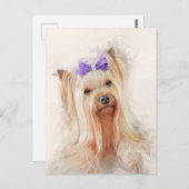 Yorkshire Terrier Dog Portrait Briefkaart (Voorkant / Achterkant)