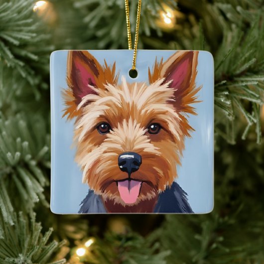 Yorkshire Terrier | Dog Portrait Painting Keramisch Ornament (Boom)