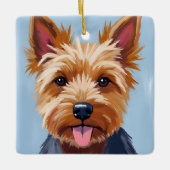Yorkshire Terrier | Dog Portrait Painting Keramisch Ornament (Voorkant)