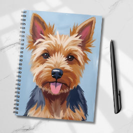 Yorkshire Terrier Dog Portrait Painting Notitieboek