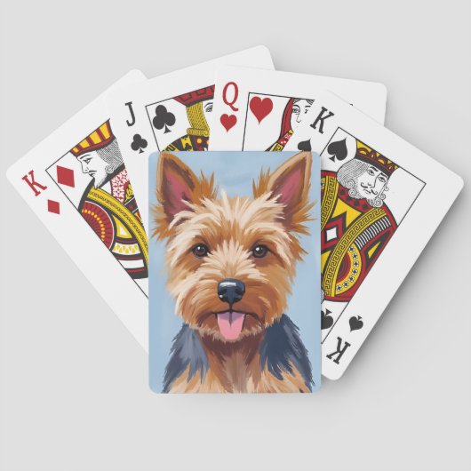 Yorkshire Terrier | Dog Portrait Painting Pokerkaarten (Achterkant)