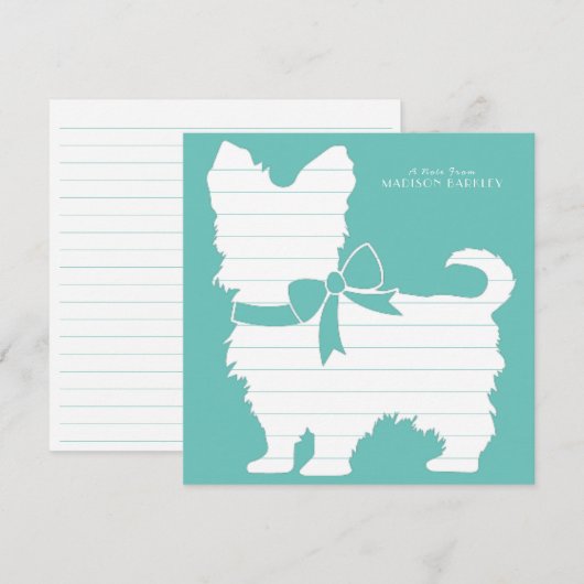 Yorkshire Terrier Dog Puppy Yorkie Bedankkaart (Voorkant / Achterkant)