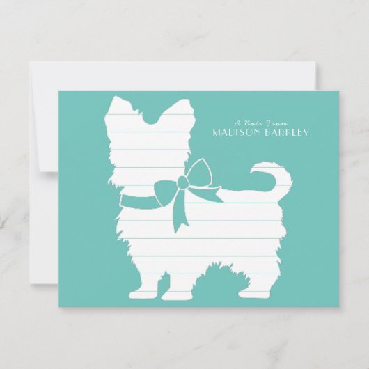 Yorkshire Terrier Dog Puppy Yorkie Bedankkaart (Voorkant)