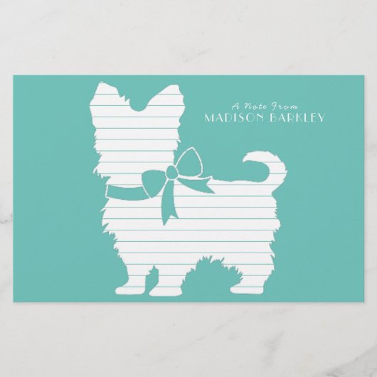 Yorkshire Terrier Dog Puppy Yorkie Briefpapier (Voorkant)