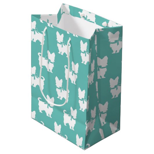 Yorkshire Terrier Dog Puppy Yorkie Medium Cadeauzakje (Voorkant Gekanteld)