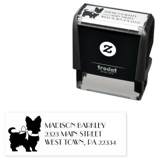 Yorkshire Terrier Dog Puppy Yorkie Zelfinktende Stempel (In situ)