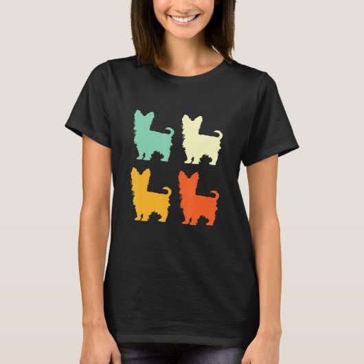 Yorkshire Terrier Dog Retro Yorkie  Dog T-shirt (Voorkant)