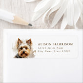 Yorkshire Terrier Dog Return-adreslabel Etiket (Insitu)
