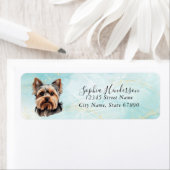 Yorkshire Terrier Dog Return-adreslabel Etiket (Insitu)