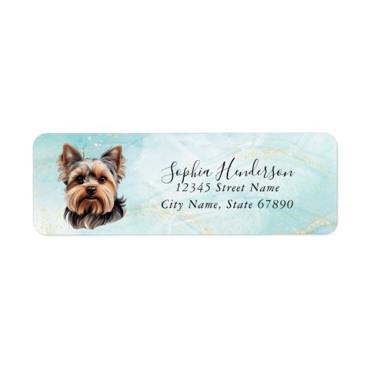Yorkshire Terrier Dog Return-adreslabel Etiket (Voorkant)