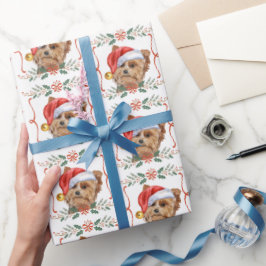 Yorkshire Terrier Dog Santa Christmas Cadeaupapier