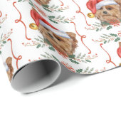 Yorkshire Terrier Dog Santa Christmas Cadeaupapier (Rol Hoek)