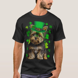Yorkshire Terrier Dog Shamrocks St Patricks Day T-shirt
