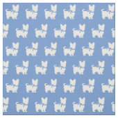 Yorkshire Terrier Dog Silhouette Yorkie Light Blue Stof (Swatch)