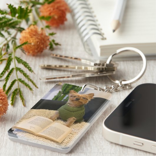 Yorkshire Terrier Dog Sleutelhanger (Voorkant Rechts)