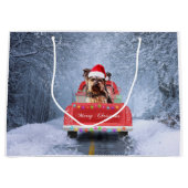 Yorkshire Terrier Dog Snow met kerstmis Groot Cadeauzakje (Voorkant)