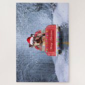 Yorkshire Terrier Dog Snow met kerstmis Legpuzzel (Verticaal)
