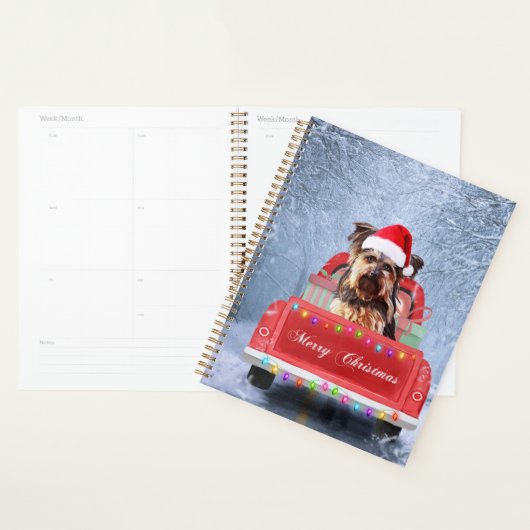 Yorkshire Terrier Dog Snow met kerstmis Planner (Display)