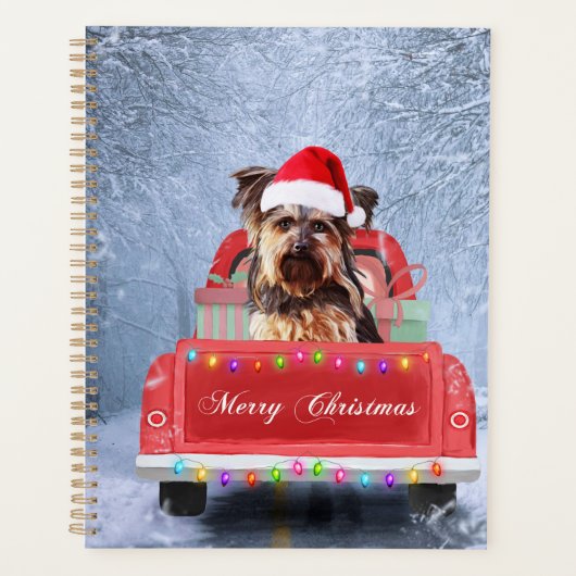 Yorkshire Terrier Dog Snow met kerstmis Planner (Voorkant)