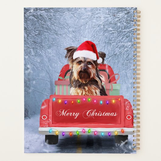 Yorkshire Terrier Dog Snow met kerstmis Planner (Achterkant)