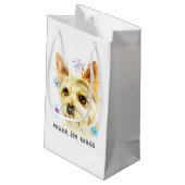 Yorkshire Terrier Dog, Snowflakes, Kerstmis Klein Cadeauzakje (Achterkant Gekanteld)
