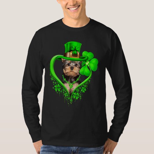 Yorkshire Terrier Dog St Patricks Day Lover Irish  T-shirt (Voorkant)