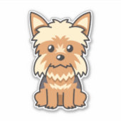 Yorkshire Terrier Dog Sticker (Voorkant)