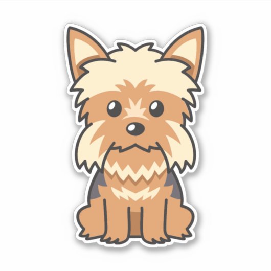 Yorkshire Terrier Dog Sticker (Voorkant)
