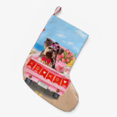 Yorkshire Terrier Dog Valentijnsdag Truck Hearts Kleine Kerstsok (Voorkant (Hangend))