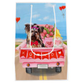 Yorkshire Terrier Dog Valentijnsdag Truck Hearts Medium Cadeauzakje (Achterkant)