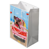 Yorkshire Terrier Dog Valentijnsdag Truck Hearts Medium Cadeauzakje (Achterkant Gekanteld)