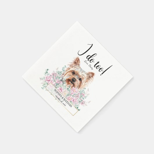 Yorkshire Terrier Dog Wedding Cocktail Napkins Servet (Hoek)
