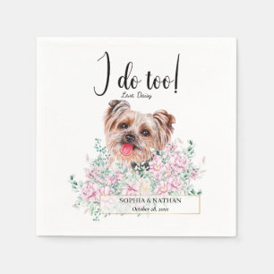 Yorkshire Terrier Dog Wedding Cocktail Napkins Servet