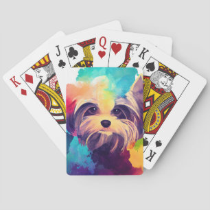 Yorkshire Terrier Dog Wild Natuur Dierenkleuren Ar Pokerkaarten