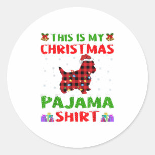 Yorkshire Terrier Dog Xmas Gift Yorkshire Ronde Sticker