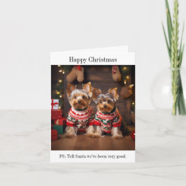 Yorkshire Terrier Dogs Christmas Kaart
