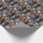 Yorkshire Terrier Dogs Christmas Snow Holiday  Cadeaupapier (Hoek)