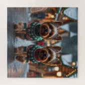 Yorkshire Terrier Dogs Christmas Snow Holiday Legpuzzel (Horizontaal)