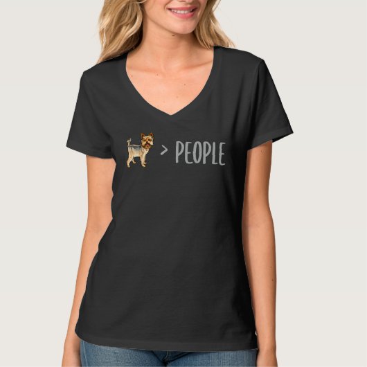 Yorkshire Terrier Dogs is groter dan mensen T-shirt (Voorkant)