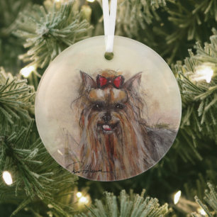 Yorkshire Terrier door Hevener Glas Ornament