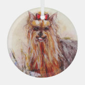 Yorkshire Terrier door Hevener Glass Ornament (Voorkant)