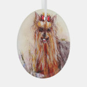 Yorkshire Terrier door Hevener Glass Ornament (Voorkant Rechts)
