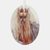 Yorkshire Terrier door Hevener Glass Ornament (Voorkant links)
