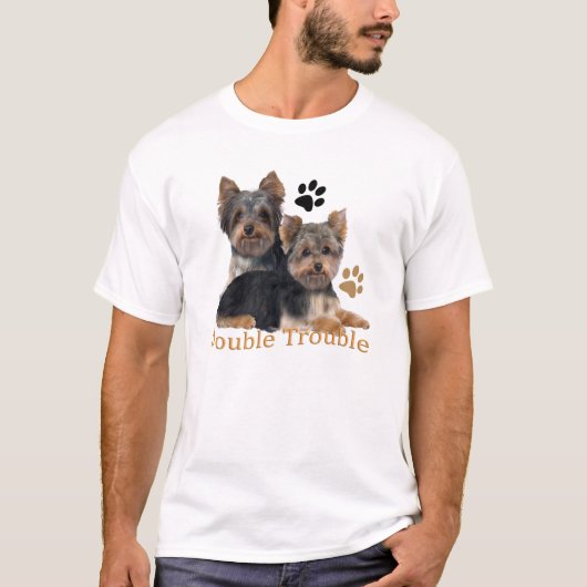 Yorkshire Terrier Double Trouble Apparel T-shirt (Voorkant)